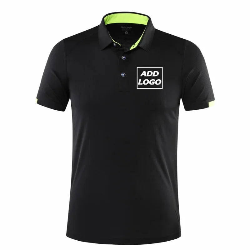 Quick-drying sports polo shirt custom printed company brand logo casual short-sleeved polo print shirt T-shirt 4XL 2025