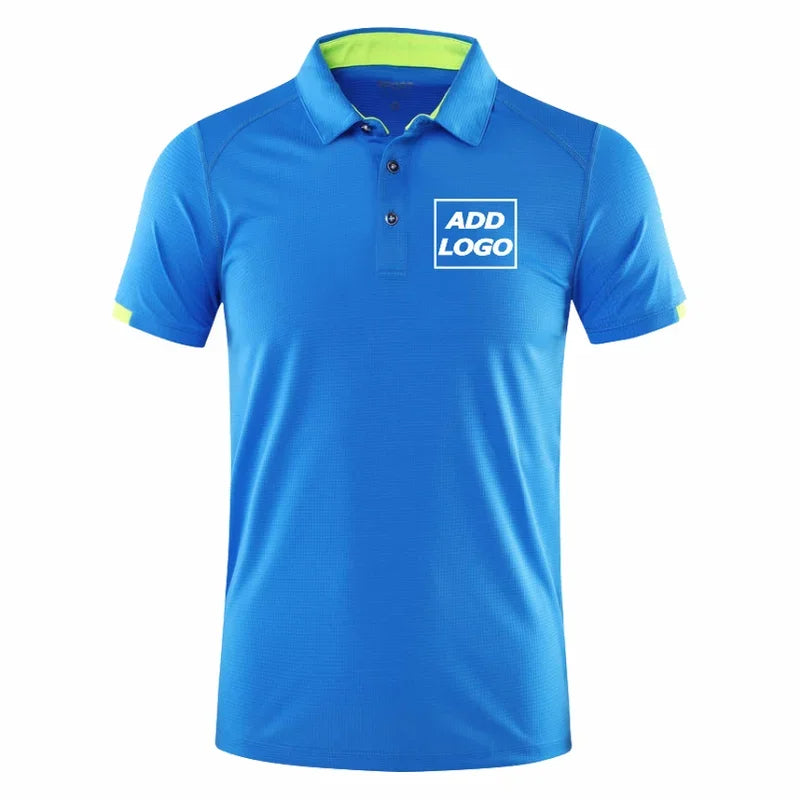 Quick-drying sports polo shirt custom printed company brand logo casual short-sleeved polo print shirt T-shirt 4XL 2025
