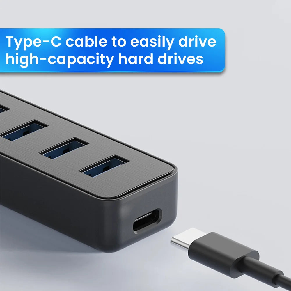 Elough 4 Ports USB HUB 3.0 High Speed Multi USB 3.0 Splitter Type c USB 2.0