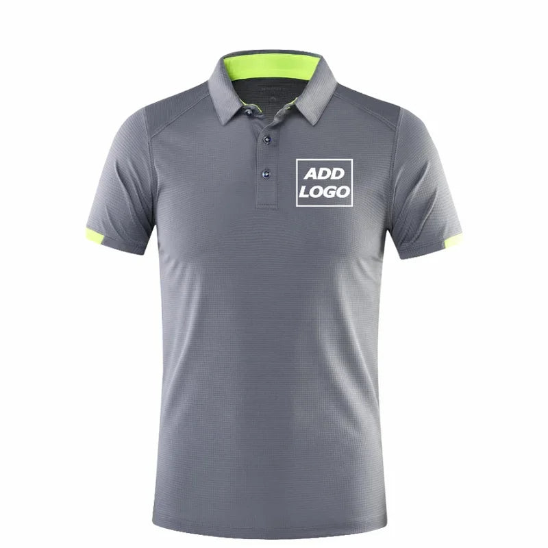 Quick-drying sports polo shirt custom printed company brand logo casual short-sleeved polo print shirt T-shirt 4XL 2025