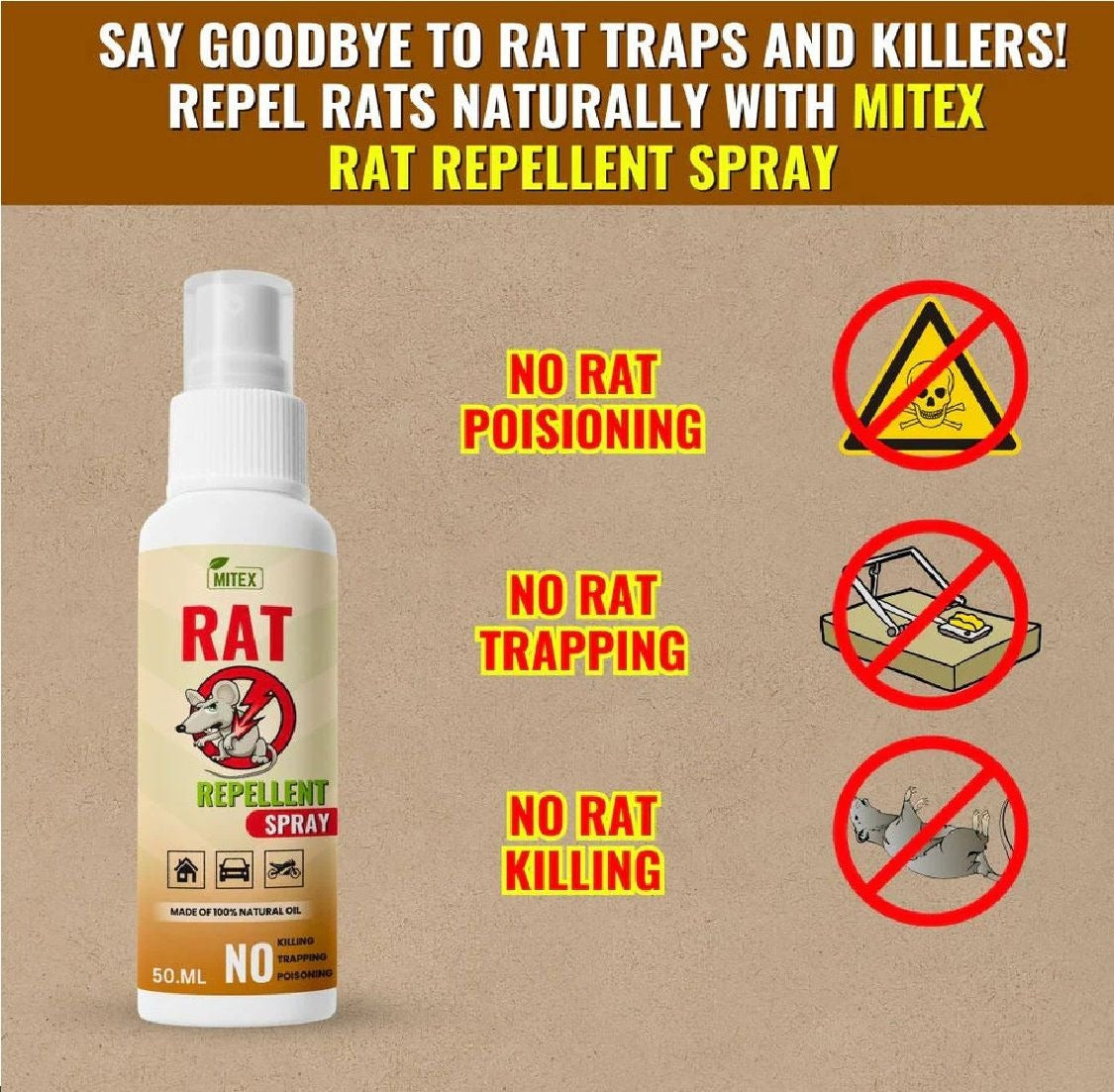 Rat Repellent Spray Safe Effective Rat Protection Buy 2 & Get 1 Free