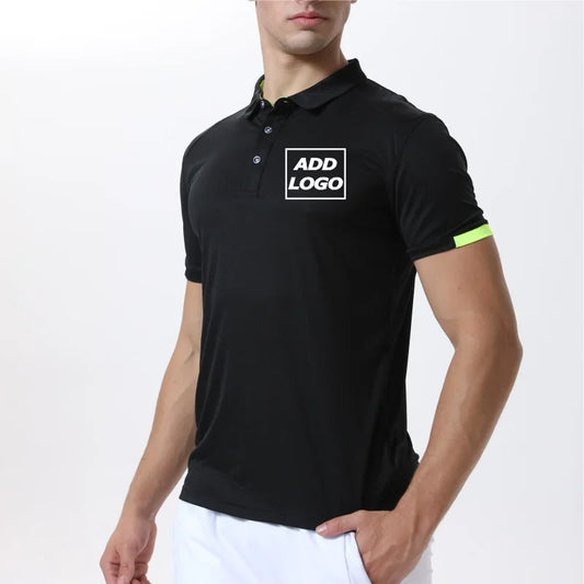 Quick-drying sports polo shirt custom printed company brand logo casual short-sleeved polo print shirt T-shirt 4XL 2025